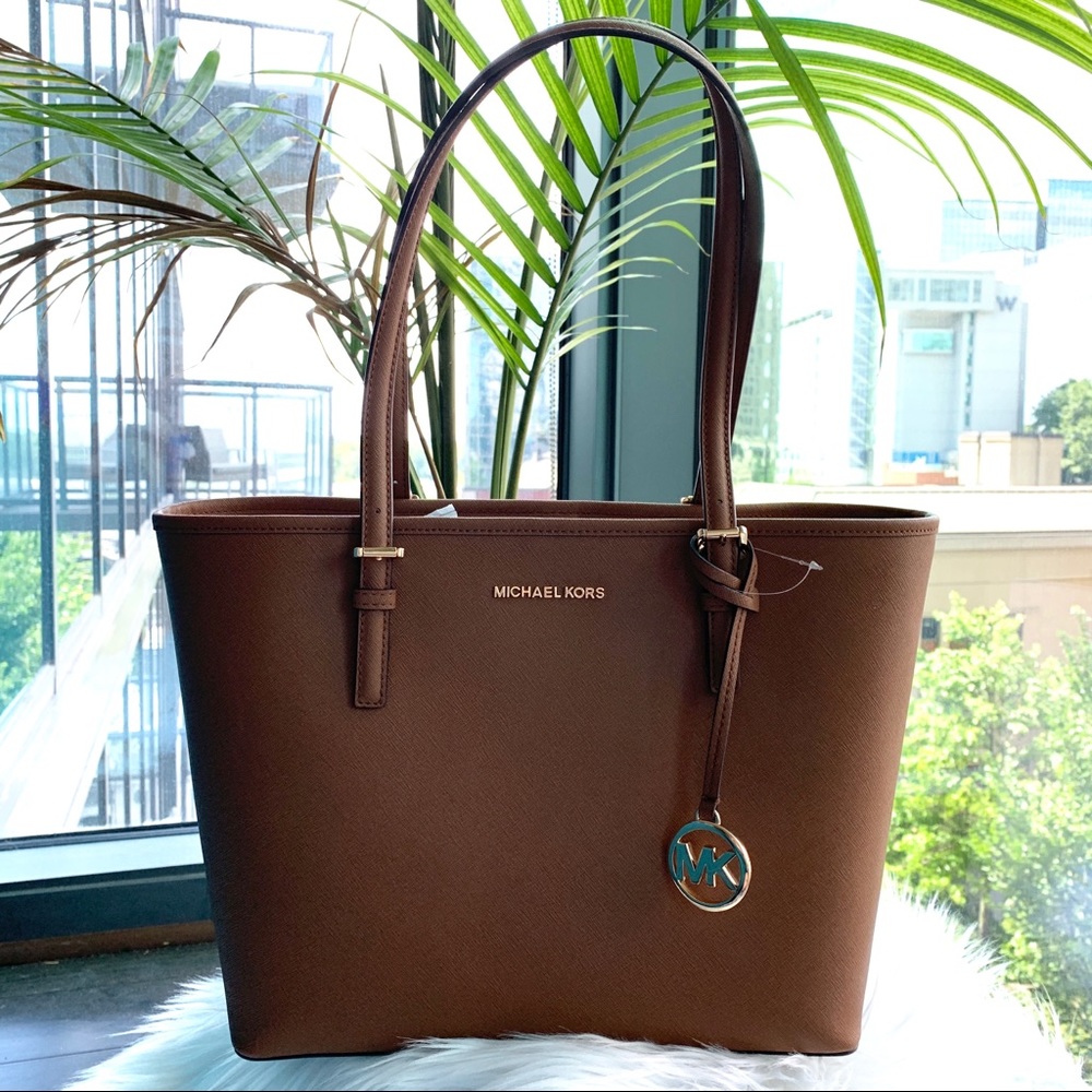 Michael Kors Jet Set Medium Tote Brown - Picture 1 of 6